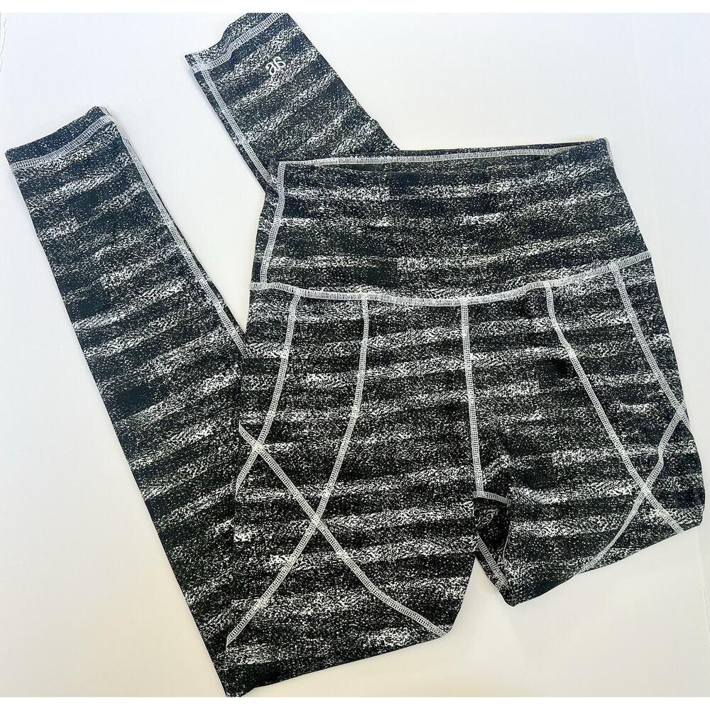 Albion Fit High Waisted Stride Leggings Moonright Stripe Size Small, Full Length